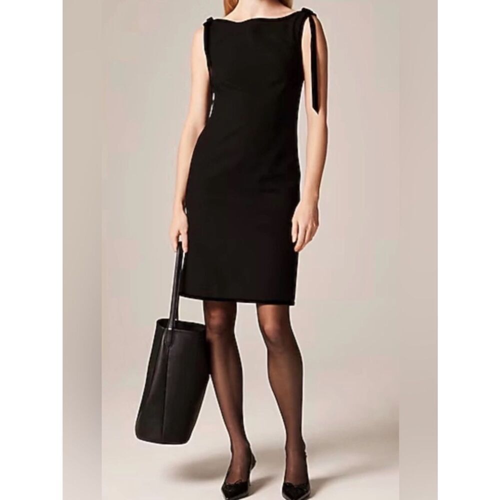 J.Crew Seamed sheath dress with velvet bows in four-season stretch NWT Size 6